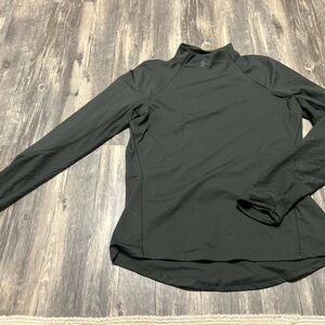 Under Armour Large Women’s Cold Gear Rush Jacquard Mock Neck Fitted Top Green